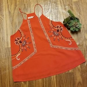 💎Blu pepper high neck embroidery racerback tank